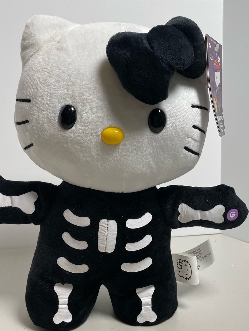 Hello Kitty SKELETON SIDE STEPPER Animated 12” HALLOWEEN "Harpsi" Sanrio Gemmy